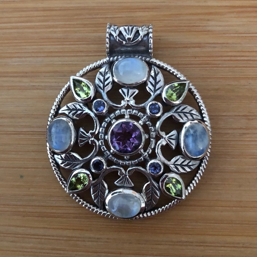 $89  Doug Paulus Estate Drop Pendant marked dp  925  India